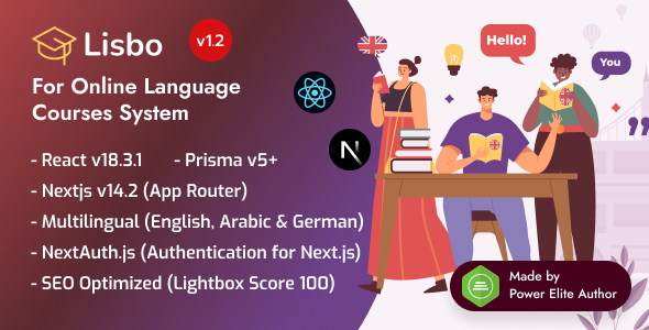 Lisbo – React Nextjs 14+ Language School Online Courses LMS System 1.2