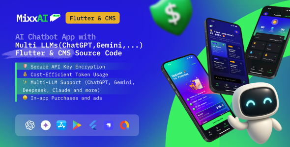 MixxAI – AI Chatbot App with Multiple LLMs (ChatGPT, Gemini…) | Flutter + CMS Source Code 1.0.1