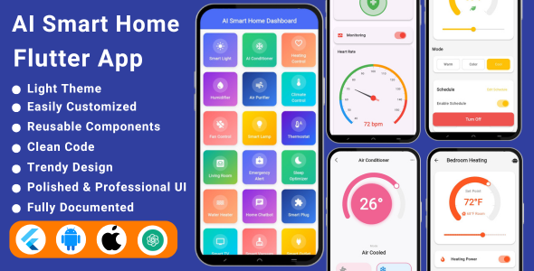 AI Smart Home Flutter App | IoT App | Home Control & Automation App