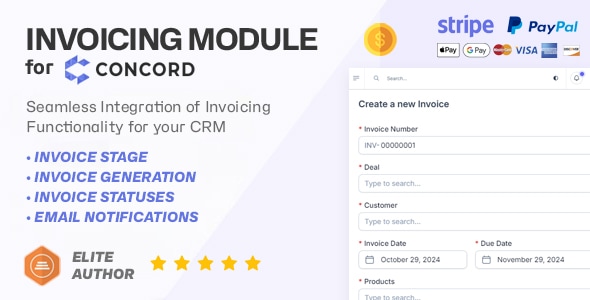 Invoicing Module for Concord CRM – Empower your Deals with Invoices