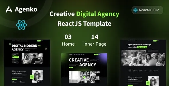 Agenko – Creative Digital Agency ReactJS Template