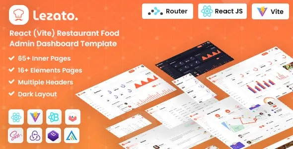 Lezato – React (Vite) Restaurant Food Admin Dashboard Template