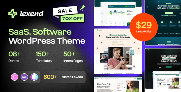 Lexend – Software, SaaS & Startup WordPress Theme 1.3
