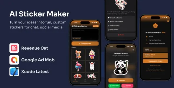 AI Sticker Maker – Complete iOS App Source Code | Swift & SwiftUI 1.0.1