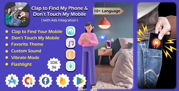 Clap To Find My Mobile – Don’t Touch My Mobile – Find My Phone by Clap – Mobile Finder – Android App