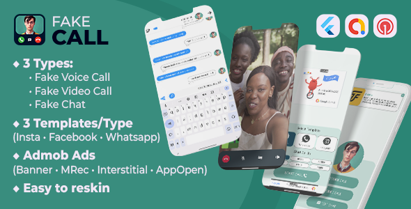 CallFaker – Flutter Social Media Fake Call With Admob (Fake Video Call, Fake Voice Call, Fake Chat)