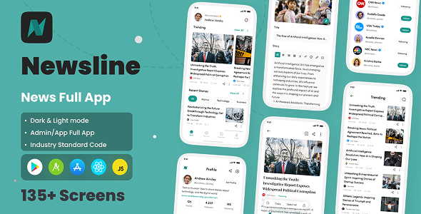 Newsline – News App – Reactnative App with Admin Panel Reactjs/Nodejs
