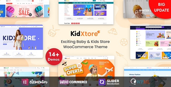KidXtore – Kids Clothing and Toys Store Elementor WooCommerce WordPress Theme 3.0