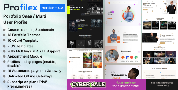 Profilex – Multitenant Portfolio Website Builder with Appointment Module (SAAS) 4.0