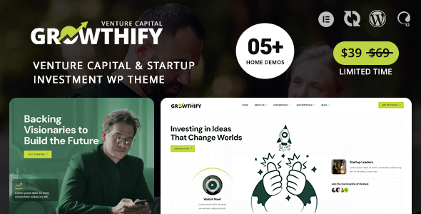 Growthify – Venture Capital & Startup Investment WordPress Theme