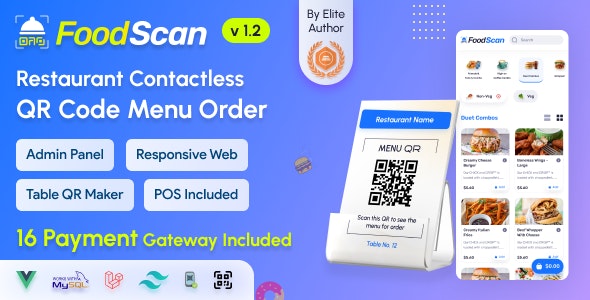 FoodScan – Qr Code Restaurant Menu Maker and Contactless Table Ordering System with Restaurant POS 2.6
