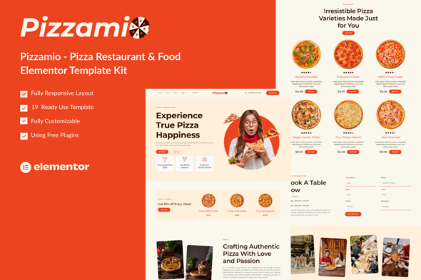 Pizzamio – Pizza Restaurant & Food Elementor Template Kit