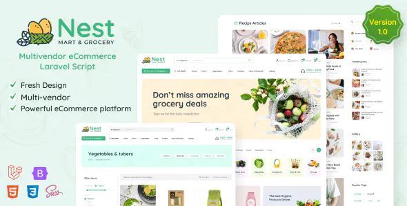 Nest – Multivendor Organic & Grocery Laravel eCommerce 1.26.2