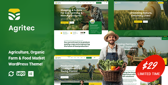 Agritec – Agriculture & Organic Farm WordPress Theme