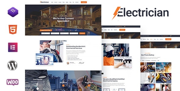 Electrician – Electricity Services WordPress Theme 5.6