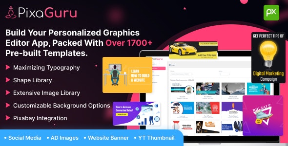 PixaGuru – SAAS Platform to Create Graphics, Images, Social Media Posts, Ads, Banners, & Stories 2.1