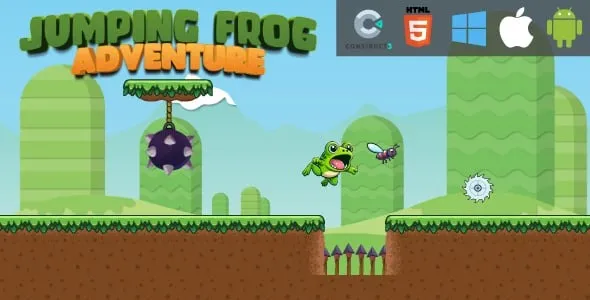 Jumping Frog Adventure : insect Hunt – HTML5 Game (.C3p and HTML5)
