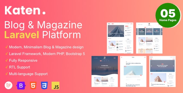 Katen – Blog & Magazine Laravel Script 1.5.0