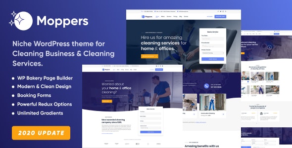 Moppers – Cleaning Company and Services WordPress Theme 4.0.5