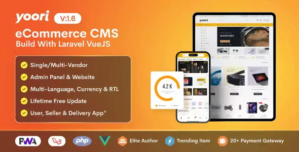 YOORI eCommerce | Single & Multi-Vendor PWA Marketplace CMS 2.0.1