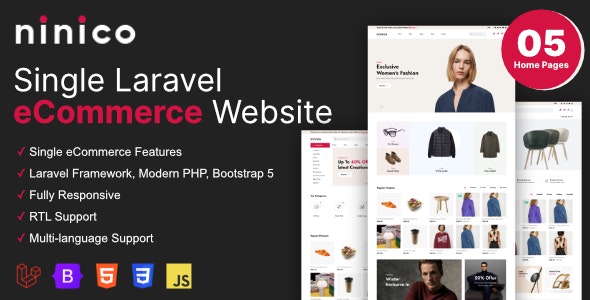 Ninico – Minimal Laravel eCommerce Shop 1.8.2