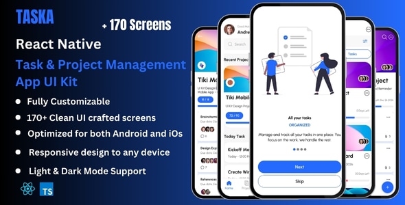 Taska – Task & Project Management React Native Expo App Ui Kit