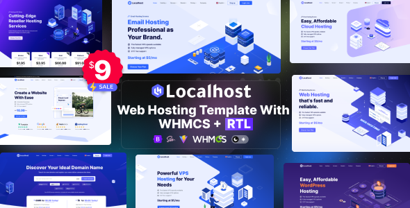 Localhost – Web Hosting Template with WHMCS + RTL