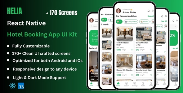 Helia Pro – Hotel Booking React Native Expo App Ui Kit