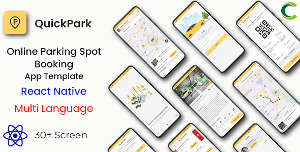 Parking Spot Booking App | Car Parking App | React Native | QuickPark | Multi Language