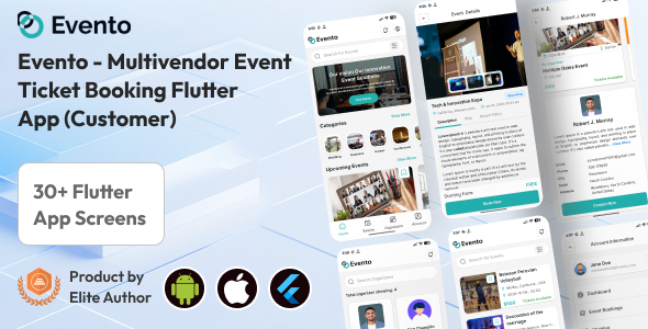 Evento Customer Mobile App – Multivendor Event Ticket Booking Flutter App