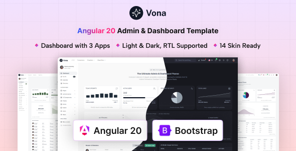 Vona – Angular 20 Minimal Admin & Dashboard Template