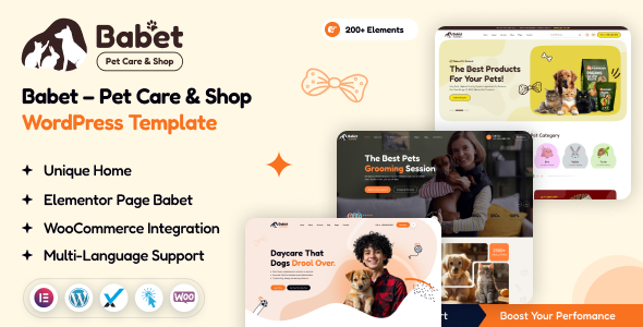 Babet – Pet Care & Shop WordPress Theme