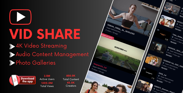 Vidshare – Watch Videos, Listen to Music, Explore Photos & Share Your Content