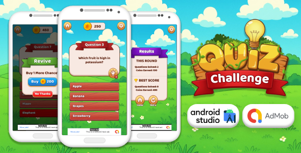 Quiz Challenge – Quiz Game Android Studio Project with AdMob Ads + Ready to Publish