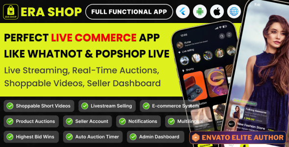 Era Shop : Live Streaming, Short Video based E-commerce Store Multi Vender 3.0