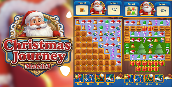 Christmas Journey: Match3 Puzzle – HTML5 Game – Construct 3 – C3P