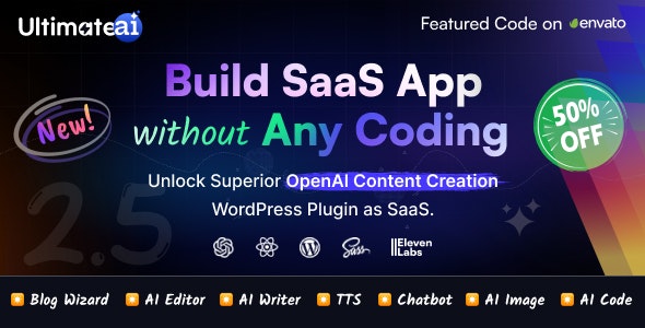 UltimateAI – OpenAI Content Generation WordPress App as SaaS 3.4.0