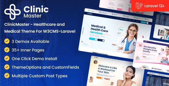ClinicMaster – Healthcare and Medical Theme For W3CMS-Laravel
