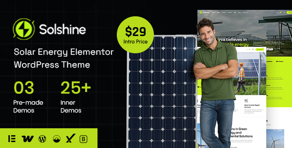 Solshine – Solar Energy Elementor WordPress Theme 2.0