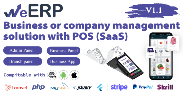 WeERP (SAAS) – Business or company management solution with POS including web panel