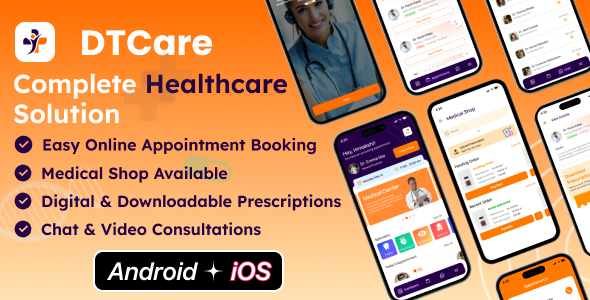 DTCare – Patient Appointment Booking App in Flutter with Admin Panel | Telemedicine, Family Profiles 1.3