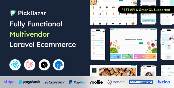 Pickbazar- Multivendor Laravel Ecommerce with React, Next Js, GraphQL & REST API 12.0.0