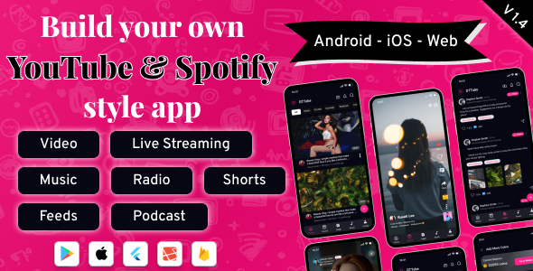 DTTube – Flutter YouTube Clone Video, Reels, Music, Podcast, Live Streaming App (Android, iOS, Web) 1.4