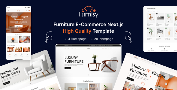 Furnisy – Furniture eCommerce React NextJS Tailwind Template