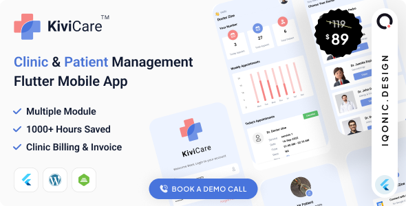 KiviCare(TM) Flutter 3.x App – Clinic & Patient Management System for Flutter and WordPress 9.6.8