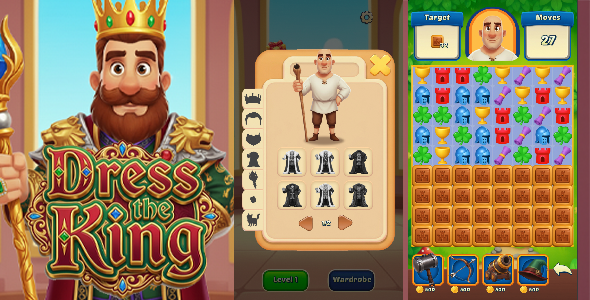 Dress the King – Puzzle – HTML Game – Construct 3 – C3P