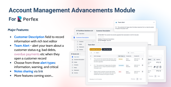 Account Management Advancements for Perfex CRM 1.1.1