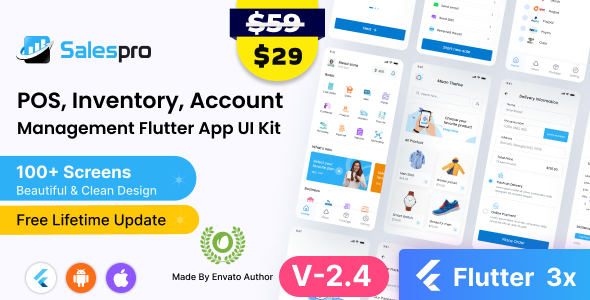 SalesPro -Flutter POS  Inventory Account  UI Kit 2.4