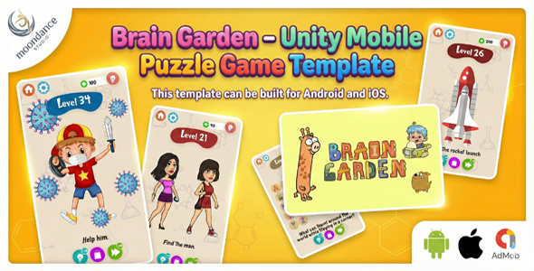 Brain Garden – Unity Mobile Puzzle Game Template (Android + iOS + AdMob)