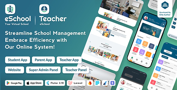 eSchool – School Management System with Student | Parents | Teacher Flutter App | Laravel Admin 3.3.6
